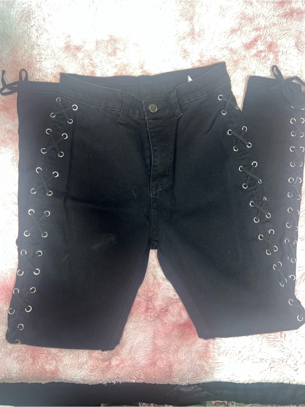 High waisted cross cross lace pants